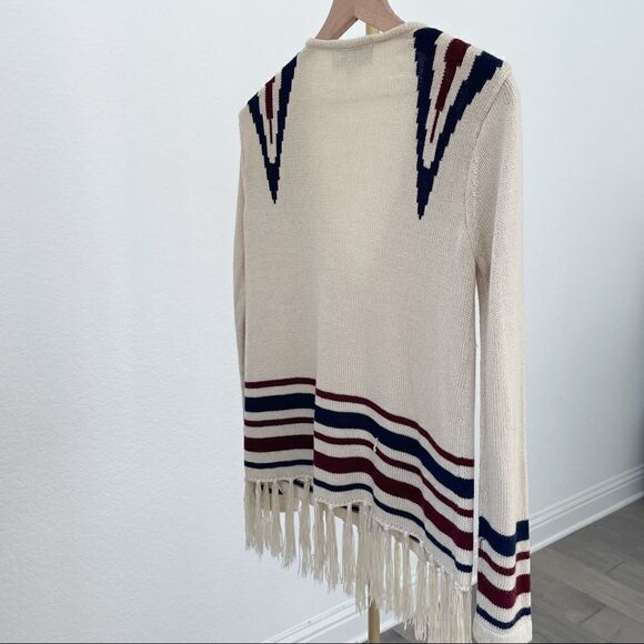 XXI Boho Aztec  Vintage Fringe Sweater Cardigan Jacket S - Picture 7 of 7